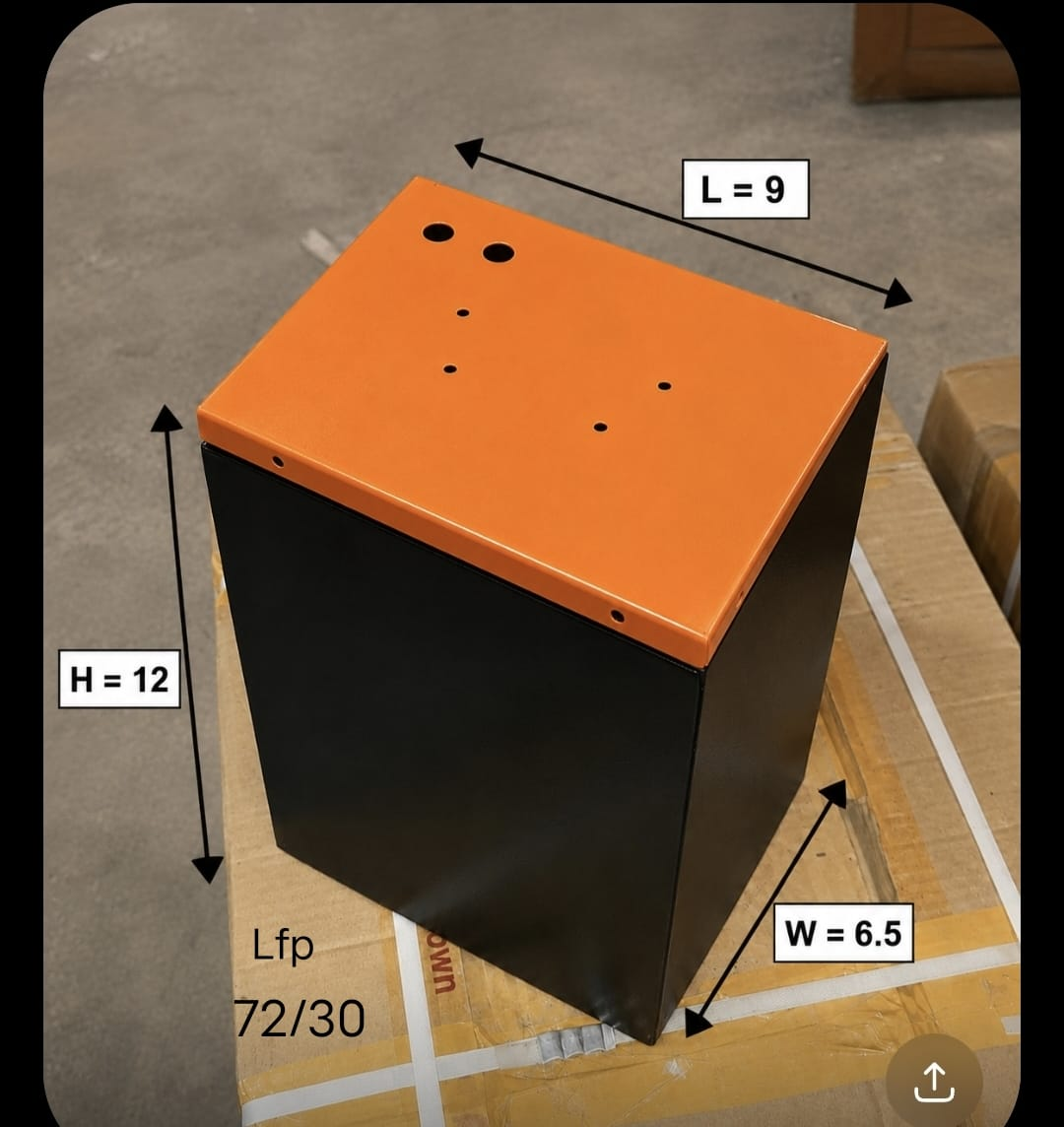 60V 45Ah Lithium Battery Metal Box Cabinet – 212×170×296mm | 160 Cell
