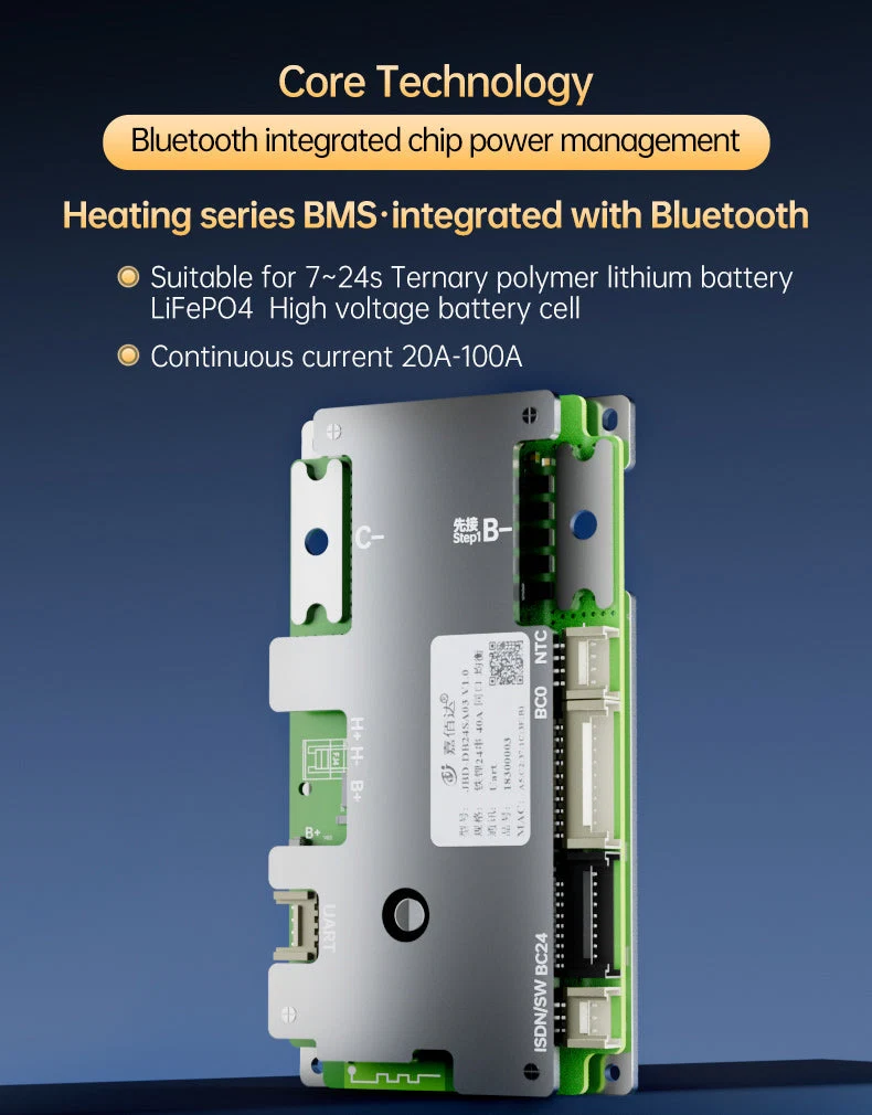 JBD Semi-Smart BMS 7–24S 40A | DB24SA03 | Bluetooth & UART
